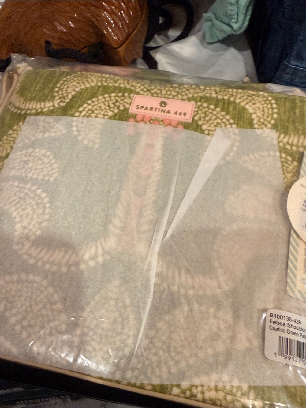 Spartina 449 Green Patterned Accent Pillow Cover